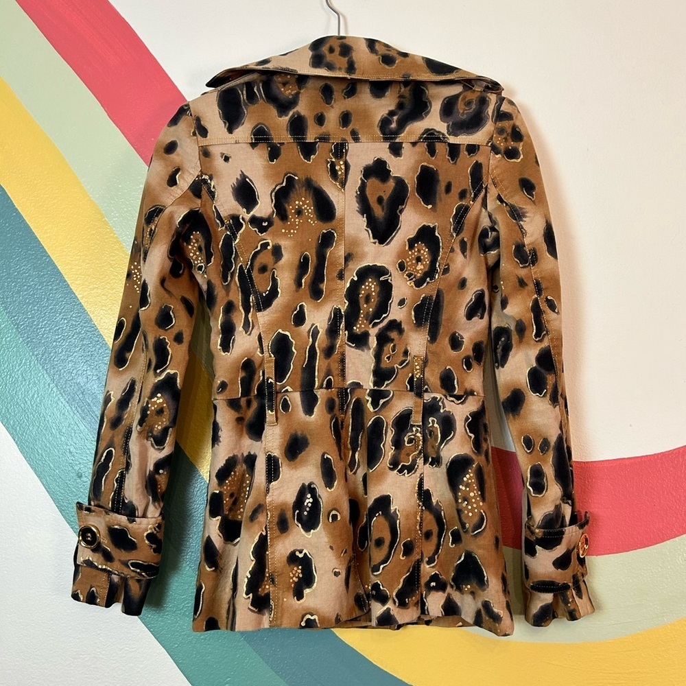 Cache Women's Leopard Print Button Down Jacket Tr… - image 2